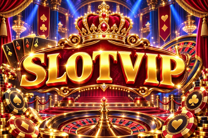 slotvip brand artwork in a gold and jewel casino scene — original concept illustration